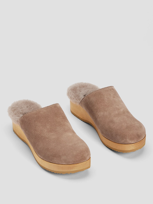 Shearling Clog in Suede