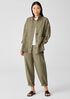 Washed Organic Linen Delave Stand Collar Jacket