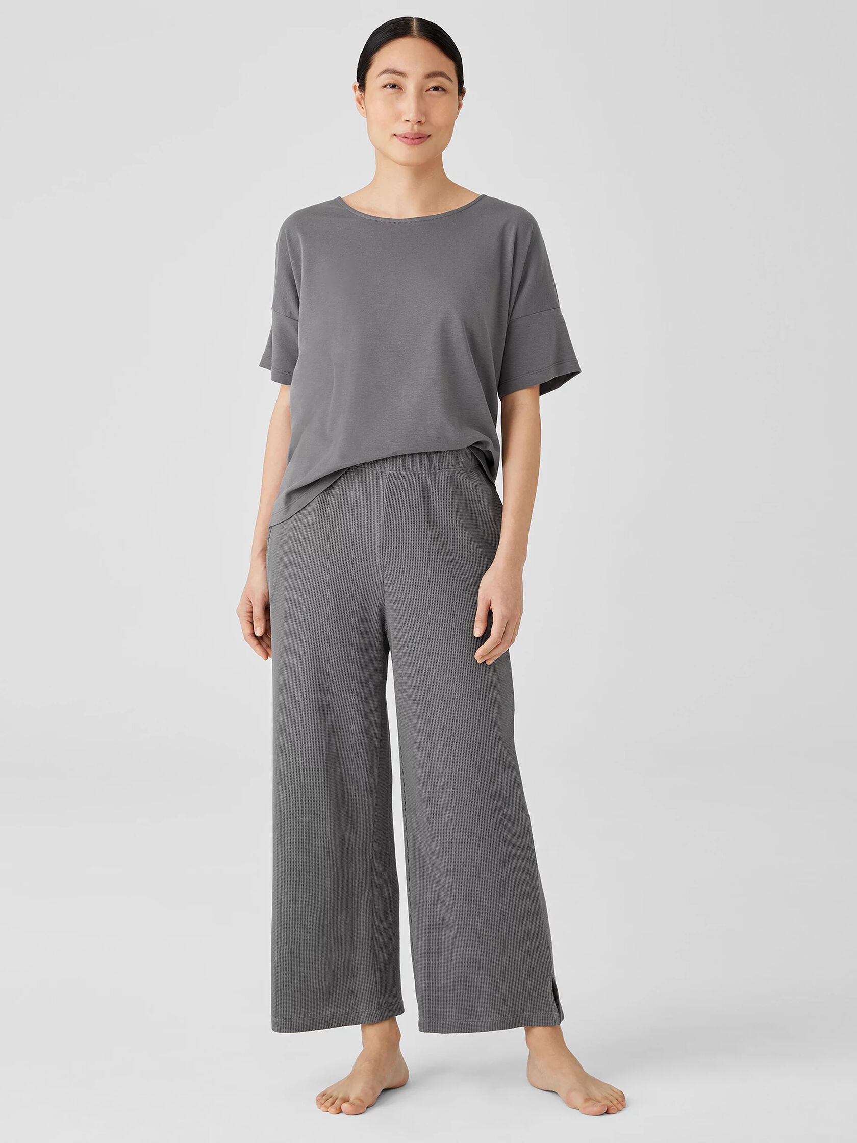 Cozy Organic Cotton Thermal Wide-Leg Pant