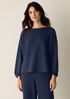 Garment-Dyed Organic Cotton Terry Bateau Neck Box-Top