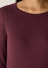 Sheer Cotton Blend Knit Round Neck Tee