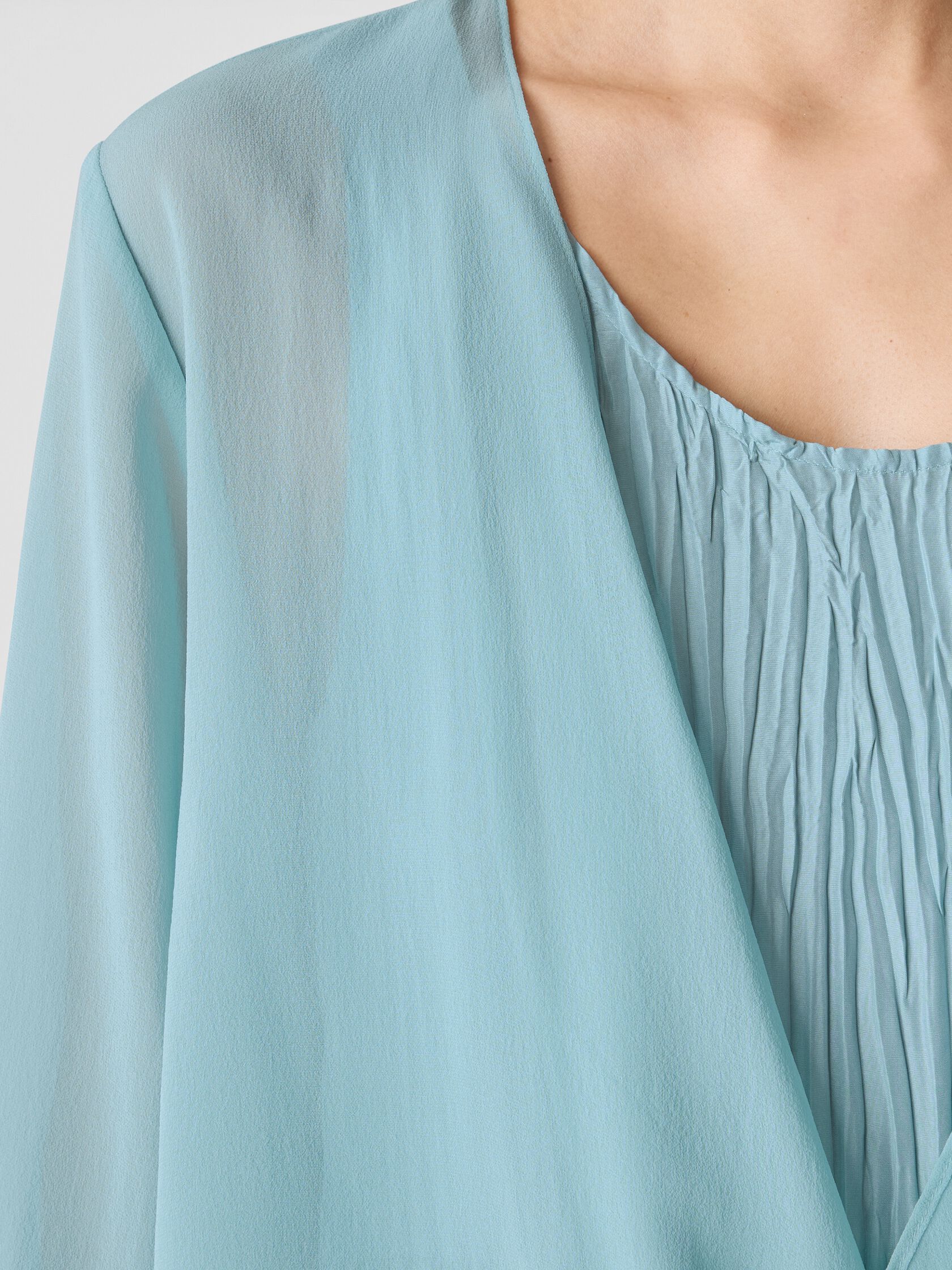 Sheer Silk Georgette Tie Jacket