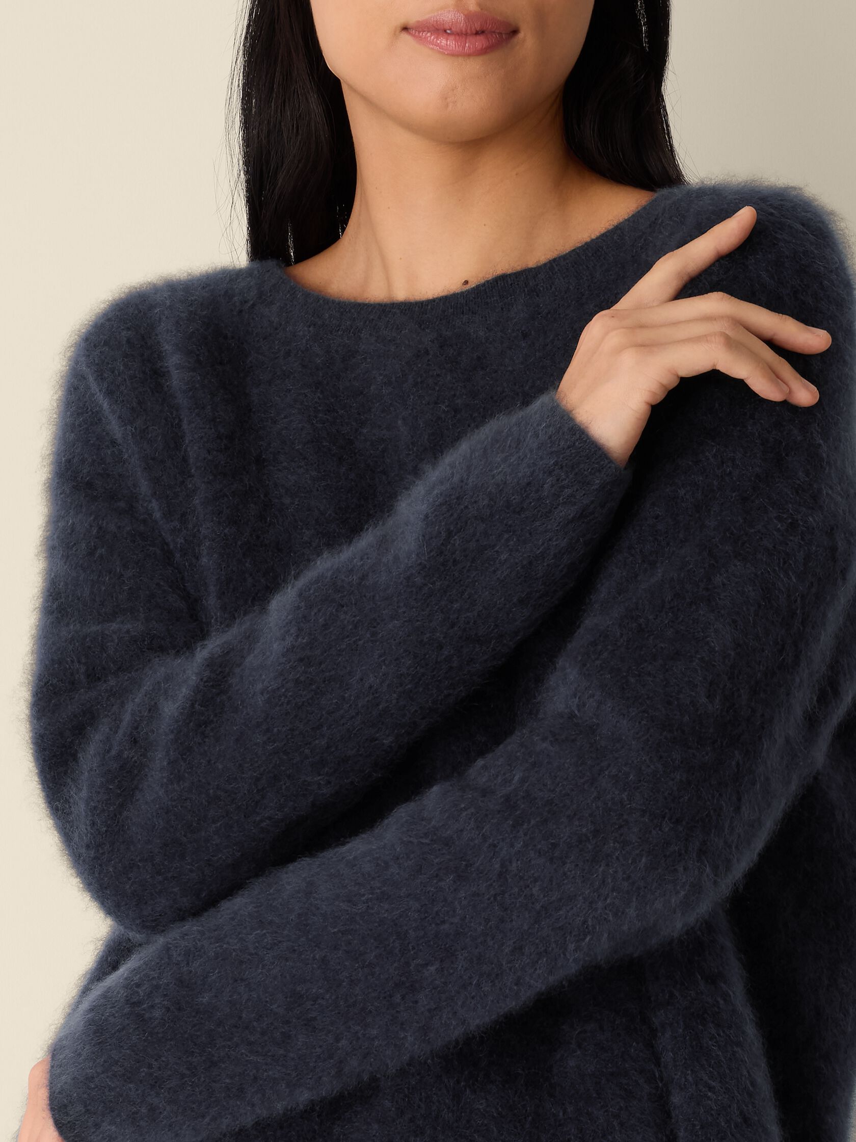 Cashmere Fluff Crew Neck Top