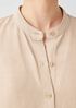 Linen Blend Mandarin Collar Shirtdress