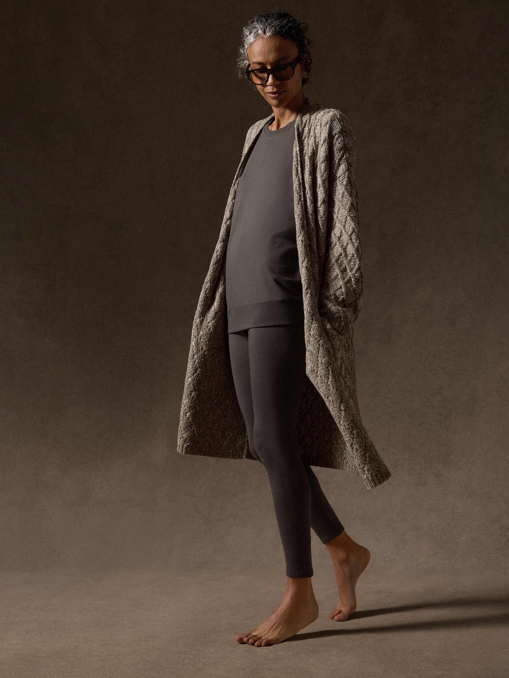 Peruvian Cotton Boucle Fluff Long Cardigan