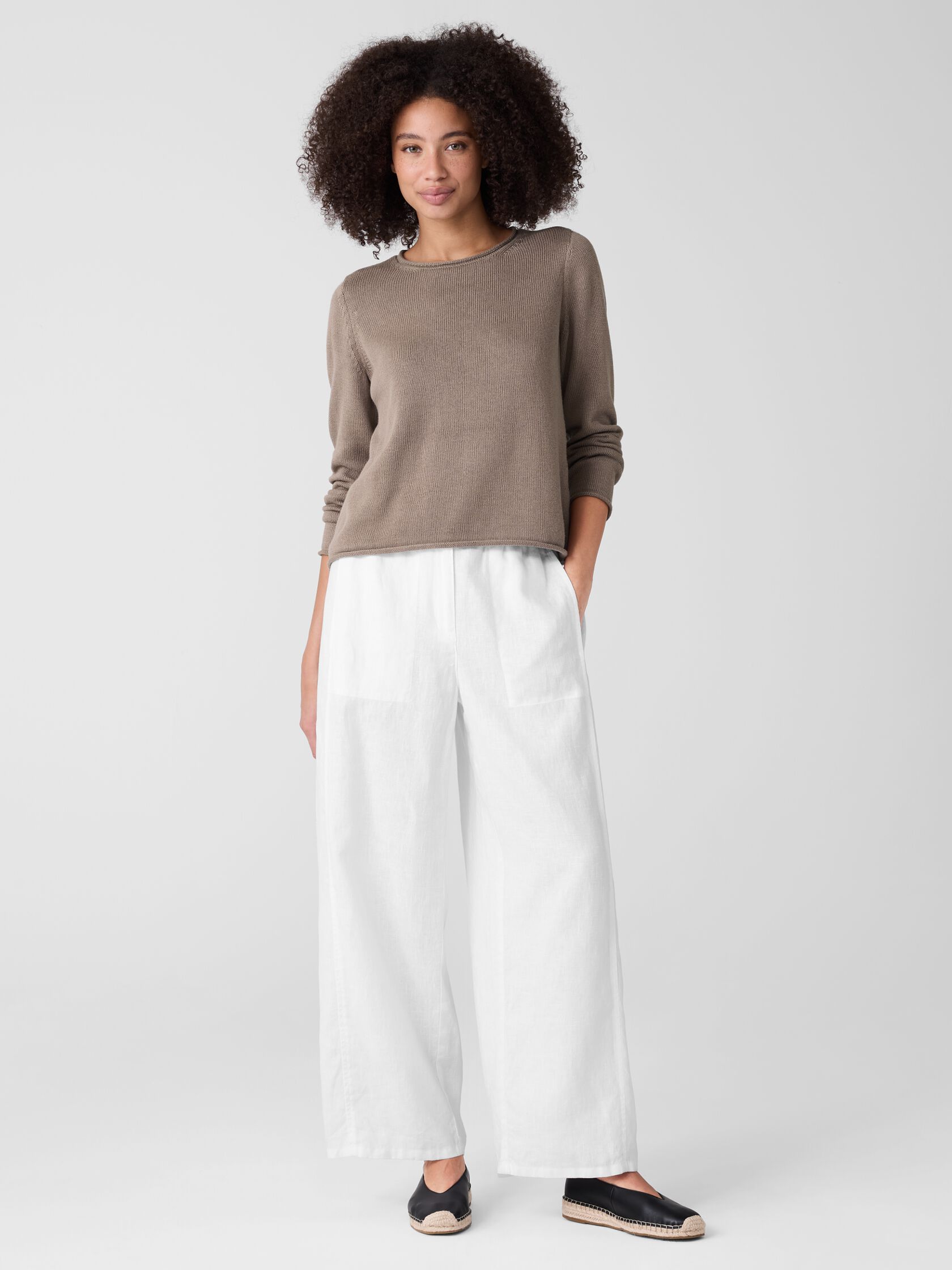 Peruvian Cotton Blend Jewel Neck Top