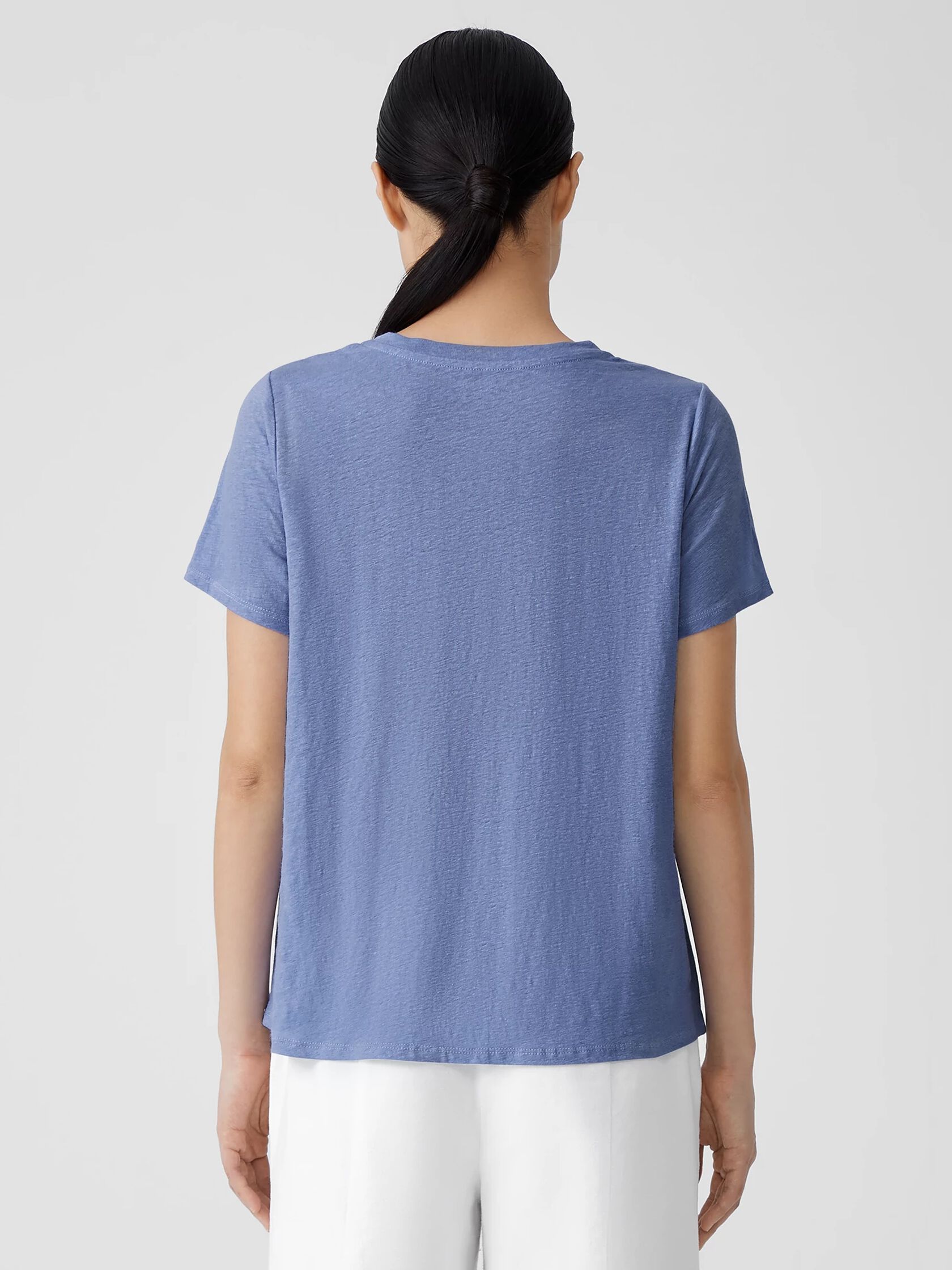 Organic Linen Jersey Crew Neck Tee | EILEEN FISHER