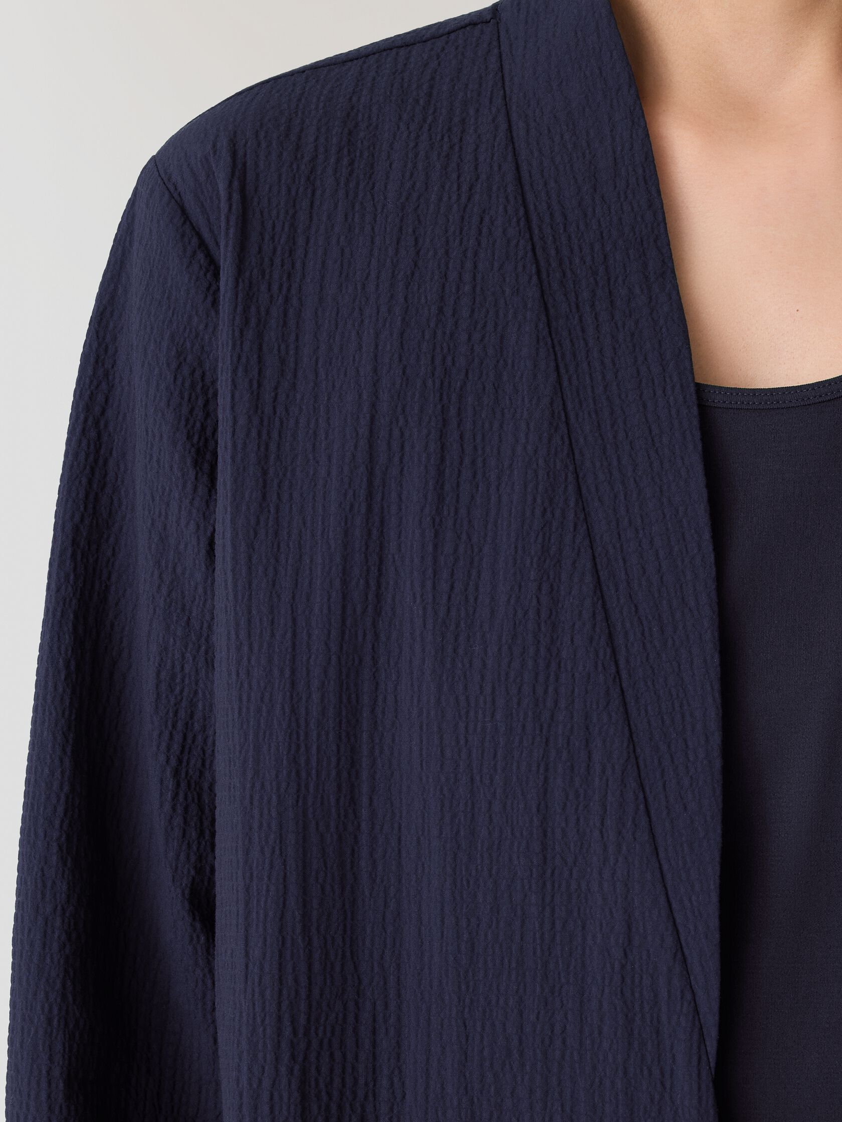 Organic Cotton Pucker High Collar Jacket