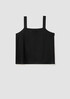 Silk Georgette Crepe Square Neck Tank