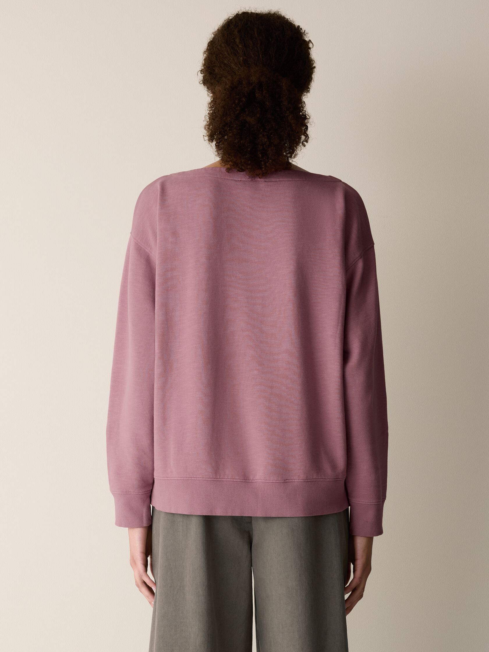 Garment-Dyed Organic Cotton Terry Bateau Neck Top