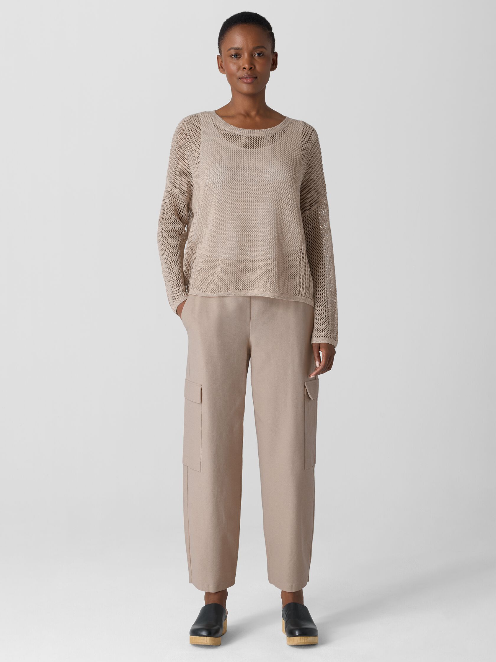 Washable Stretch Crepe Cargo Pant