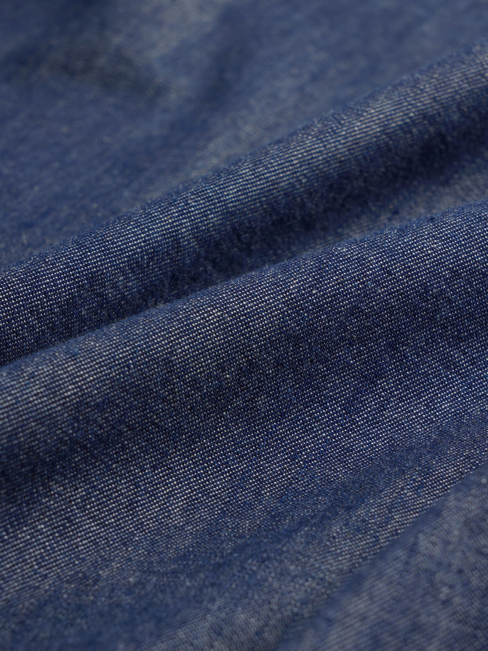 Lightweight Organic Cotton Denim Classic Collar Long Shirt