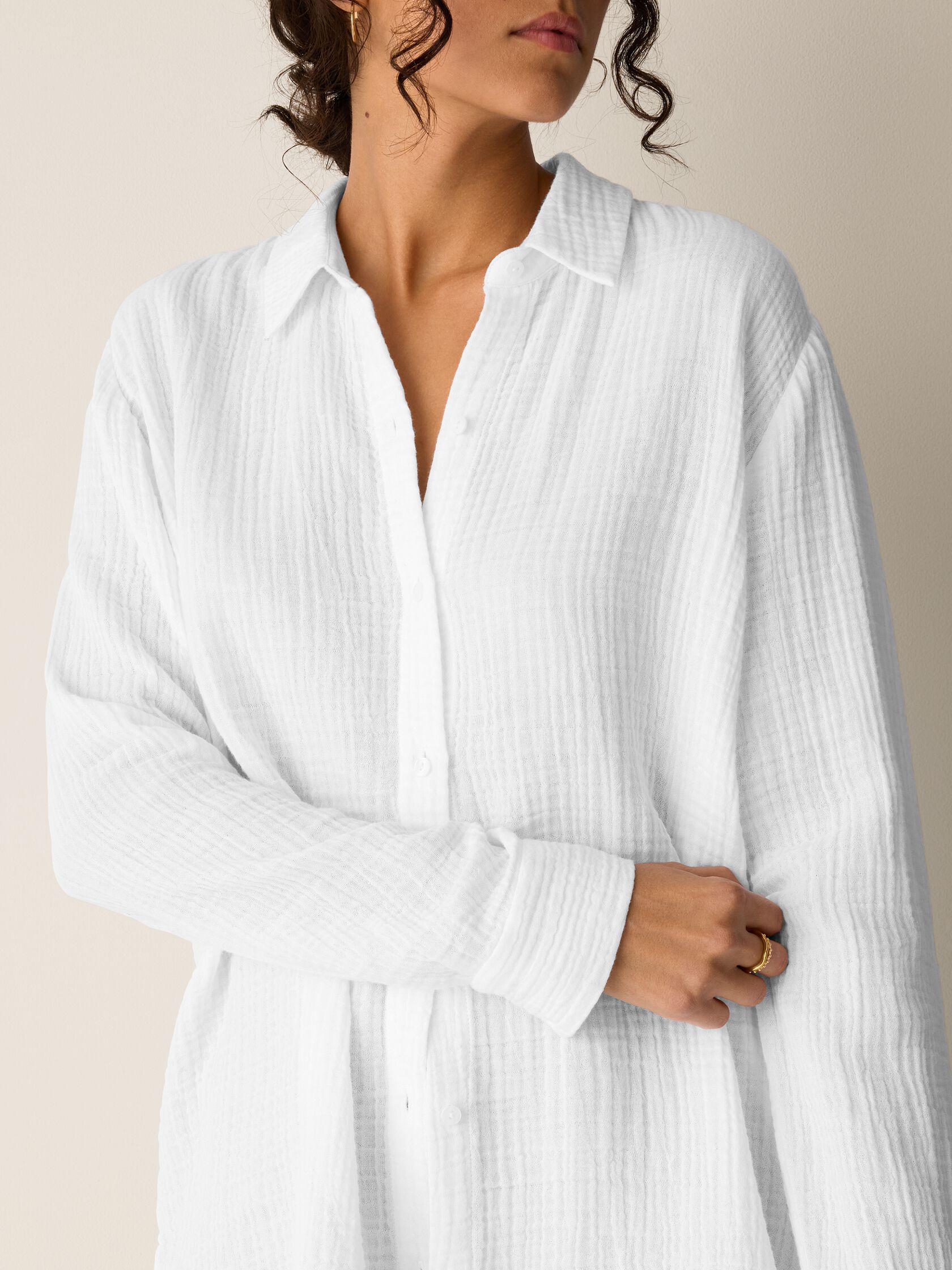 Organic Cotton Lofty Gauze Classic Collar Shirt