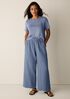 Organic Cotton Doubleweave Wide-Leg Pant