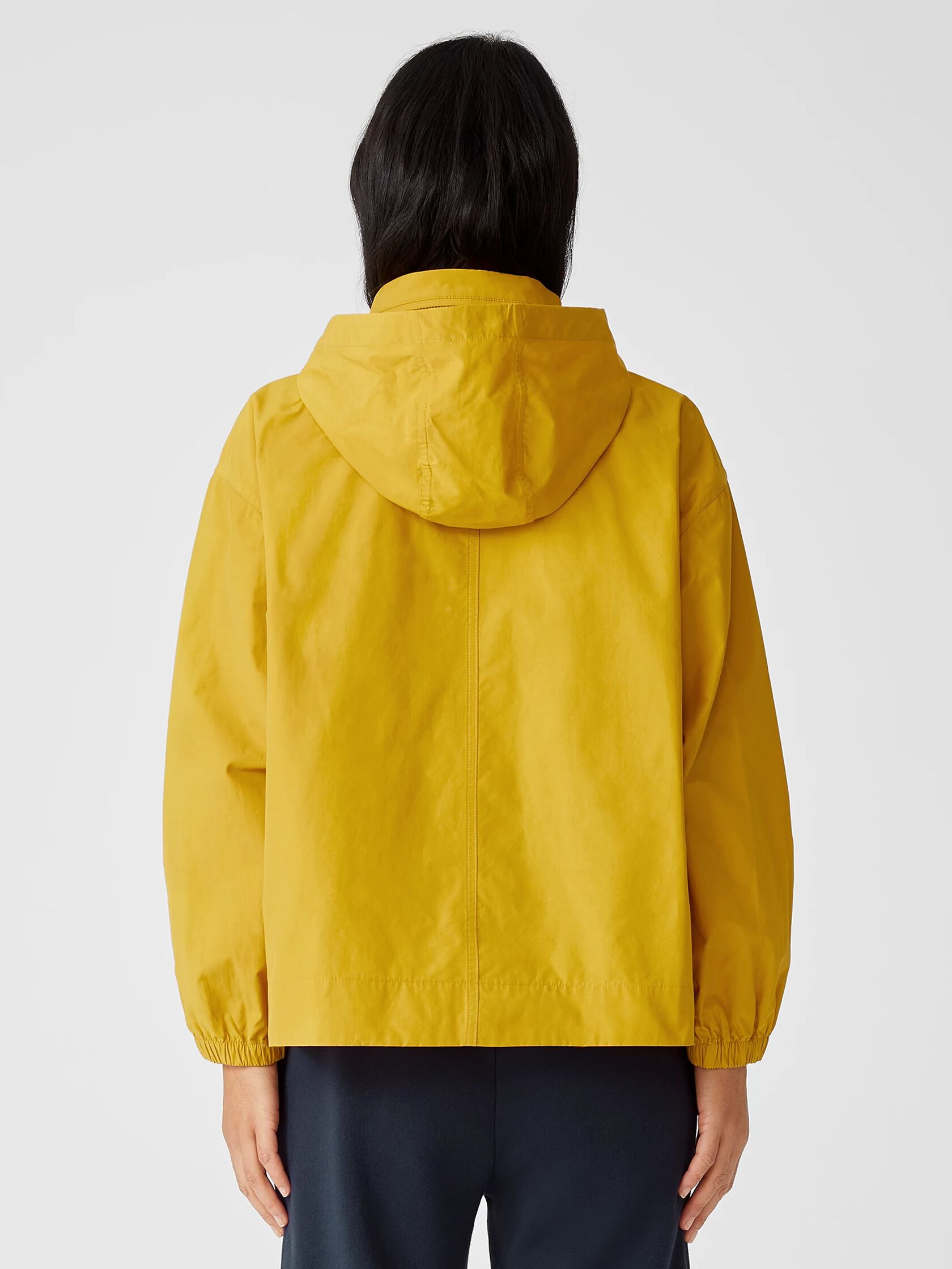 Light Organic Cotton Nylon Stand Collar Jacket
