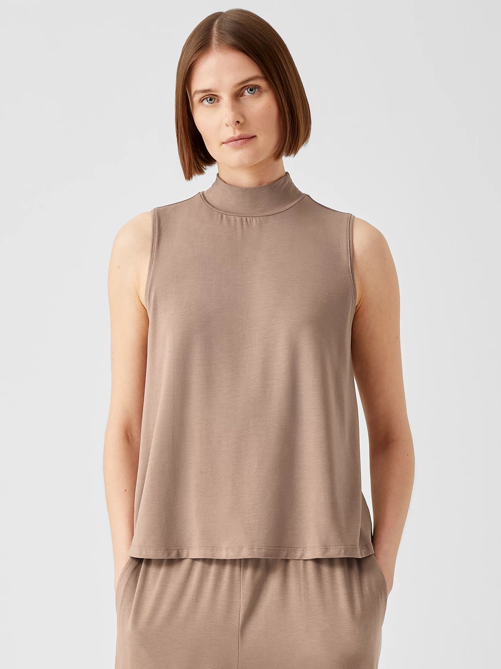 Fine Jersey Mock Neck Tank