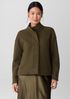 Lightweight Boiled Wool Stand Collar Jacket in Regenerative Wool