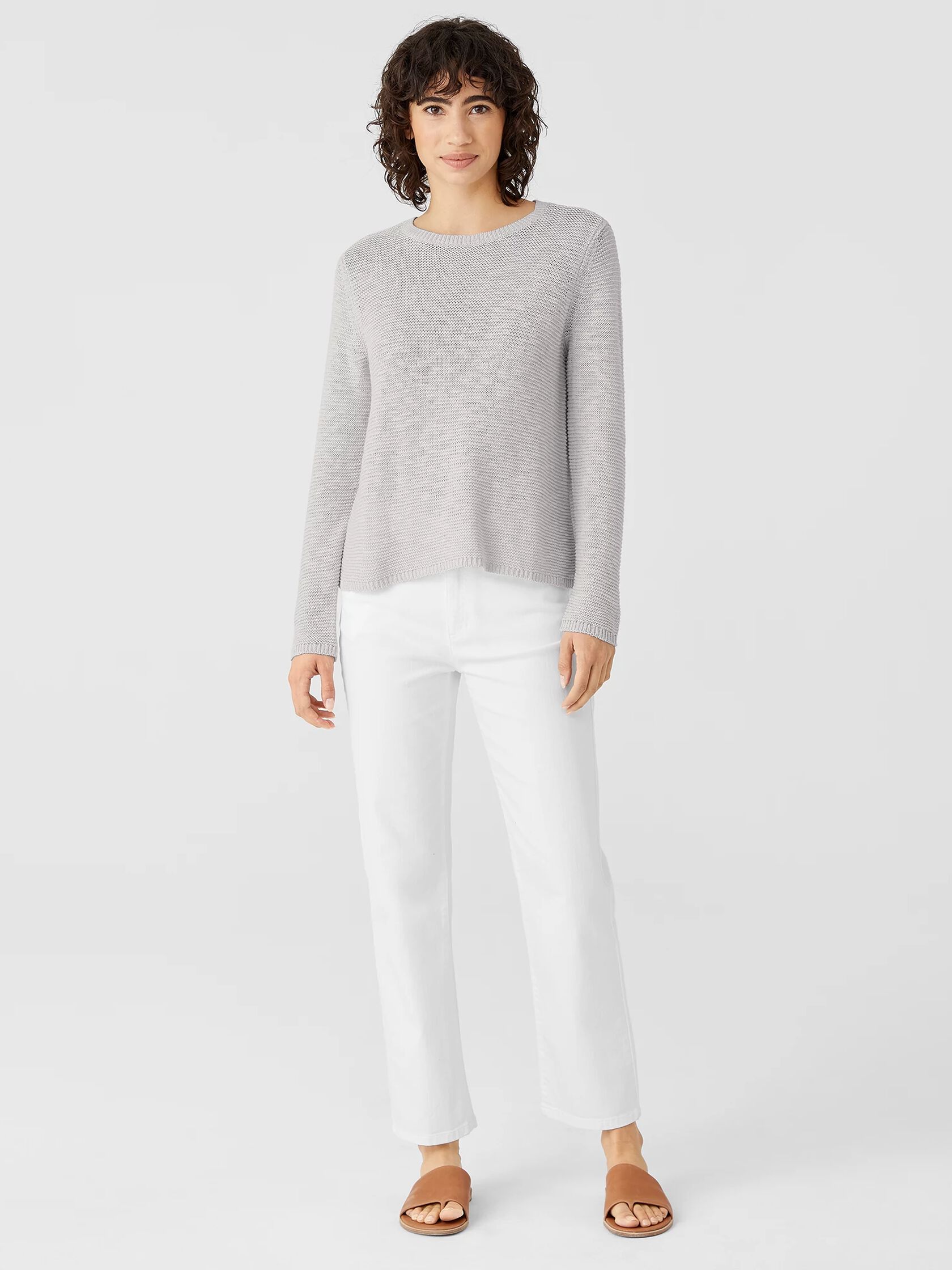 Organic Cotton Linen Slub Crew Neck Top