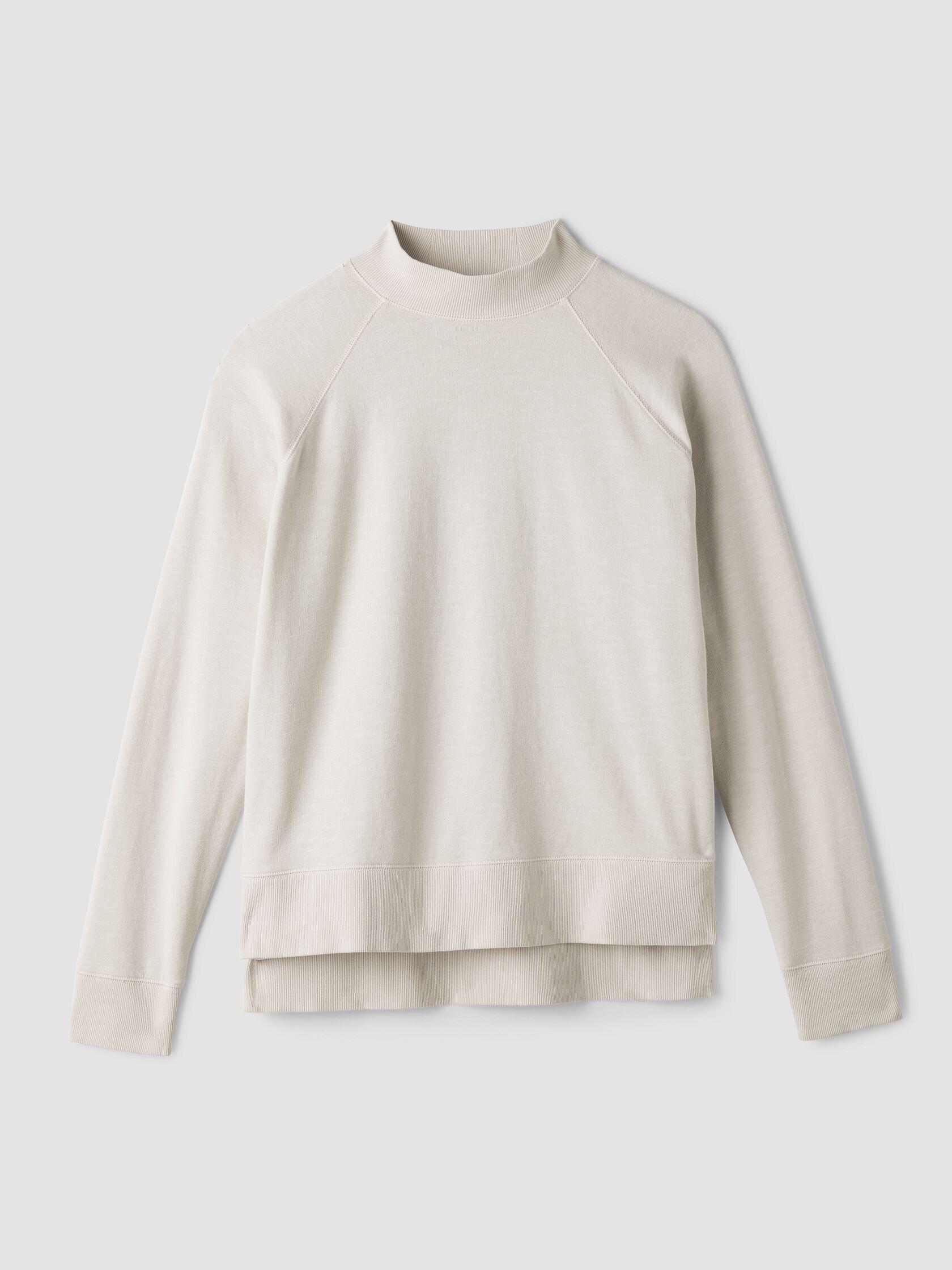 Garment-Dyed Organic Cotton Terry High Neck Top
