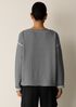 Doubleknit Organic Cotton Stripe Bateau Neck Top