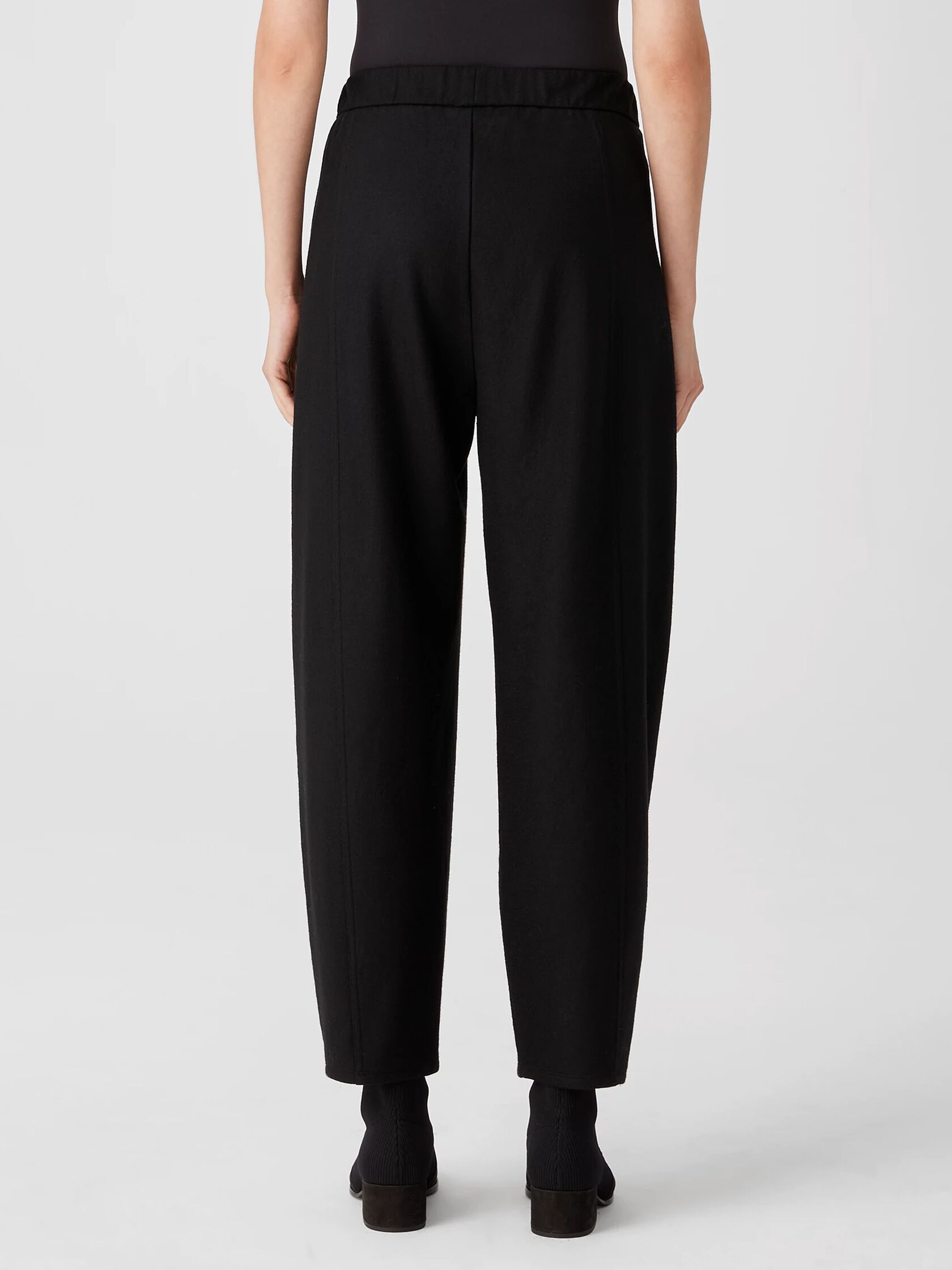 Boiled Wool Jersey Pleated Lantern Pant