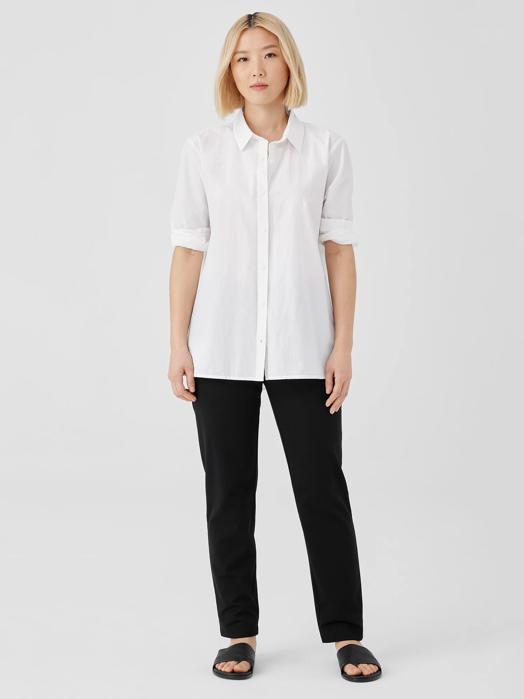 Cotton Blend Ponte Slim Pant