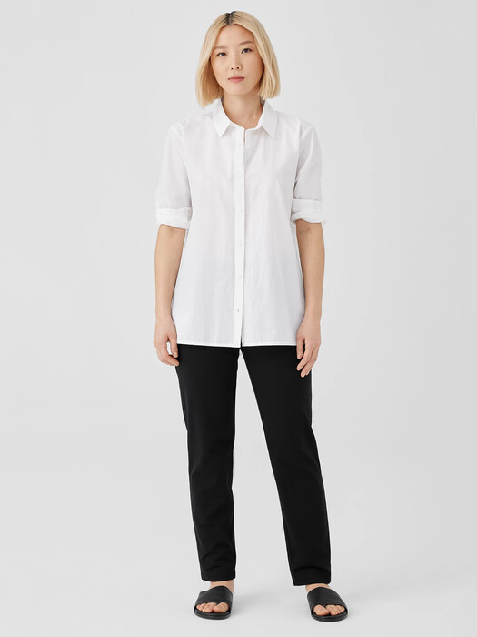 Cotton Blend Ponte Slim Pant