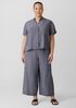 Puckered Organic Linen Wide-Leg Pant