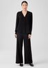 Silk Georgette Crepe V-Neck Shirt