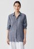 Puckered Organic Linen Classic Collar Long Shirt