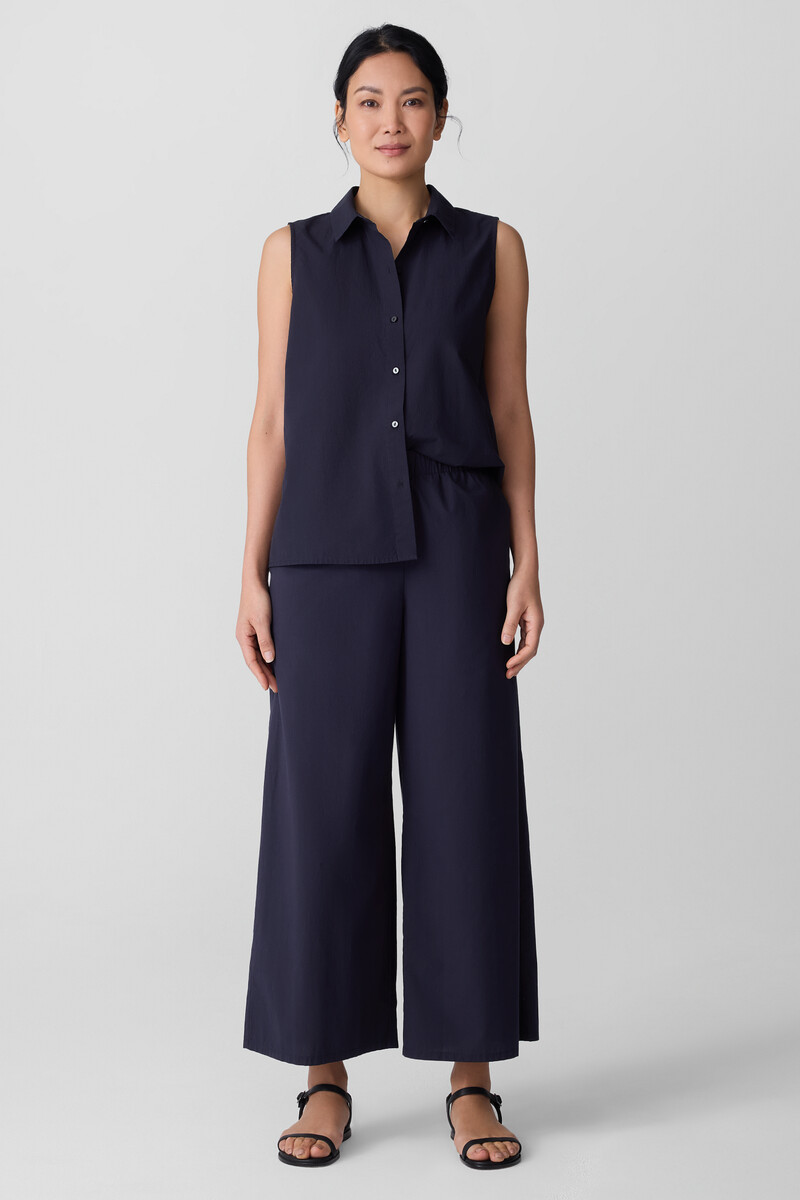 Washed Organic Cotton Poplin Wide-Leg Pant Washed Organic Cotton Poplin Wide-Leg Pant