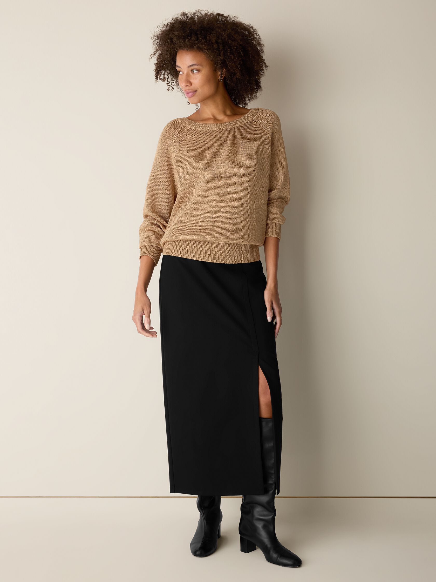 Washable Flex Ponte Straight Skirt