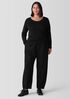 Ribbed Pima Cotton Blend Scoop Neck Top