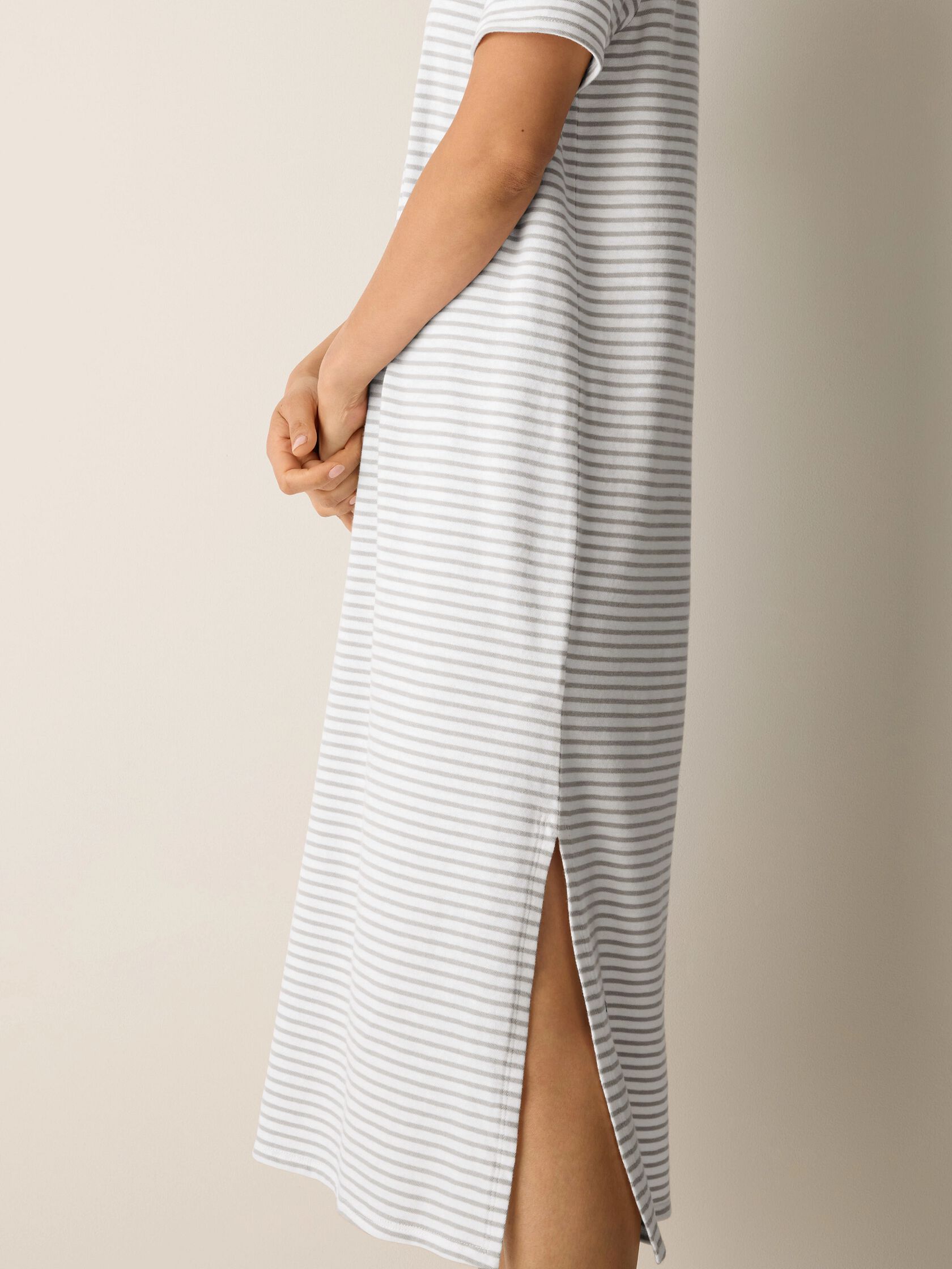 Striped Organic Cotton Slub Tee Dress
