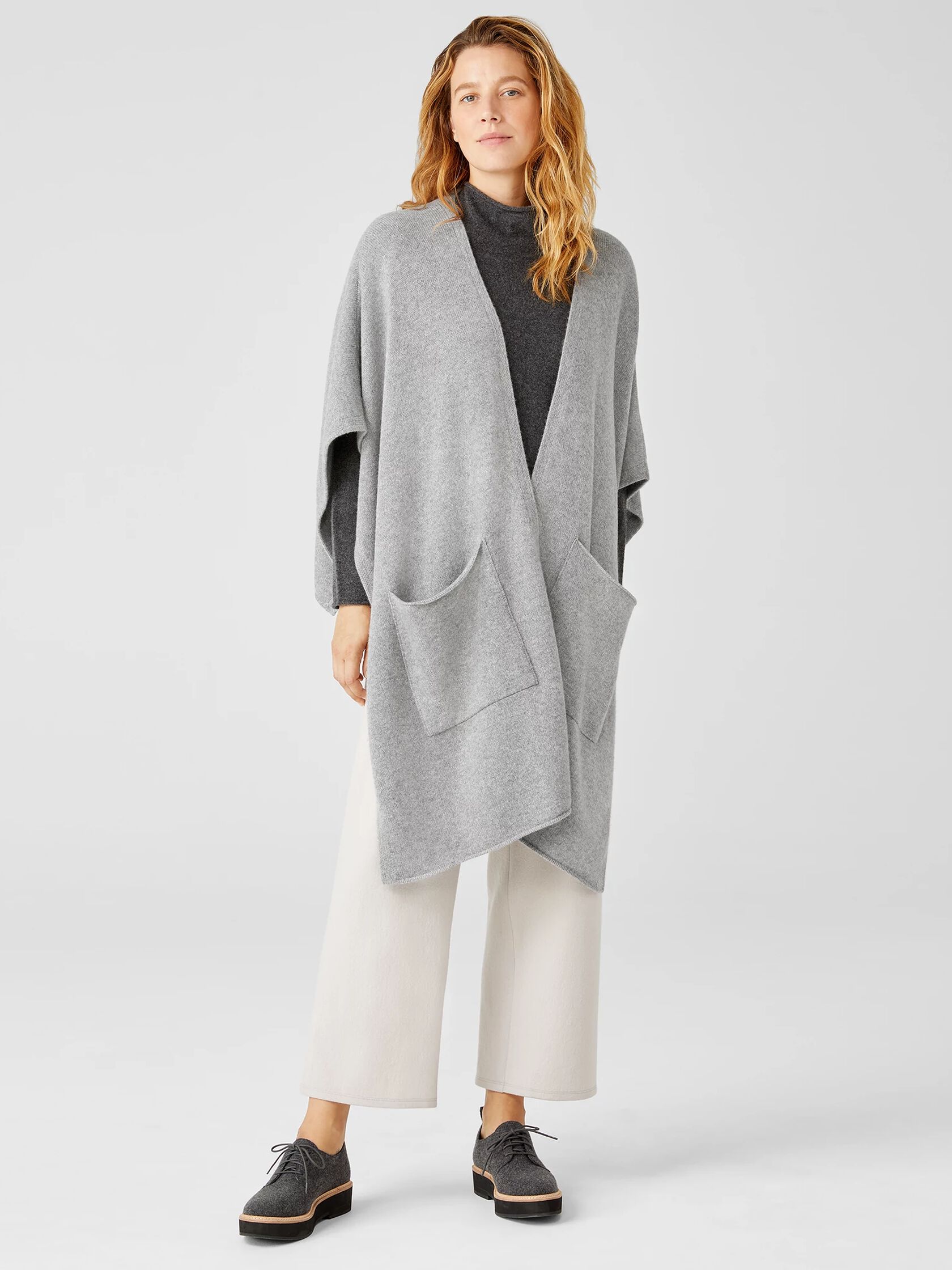 Recycled Cashmere Wool Pocket Wrap