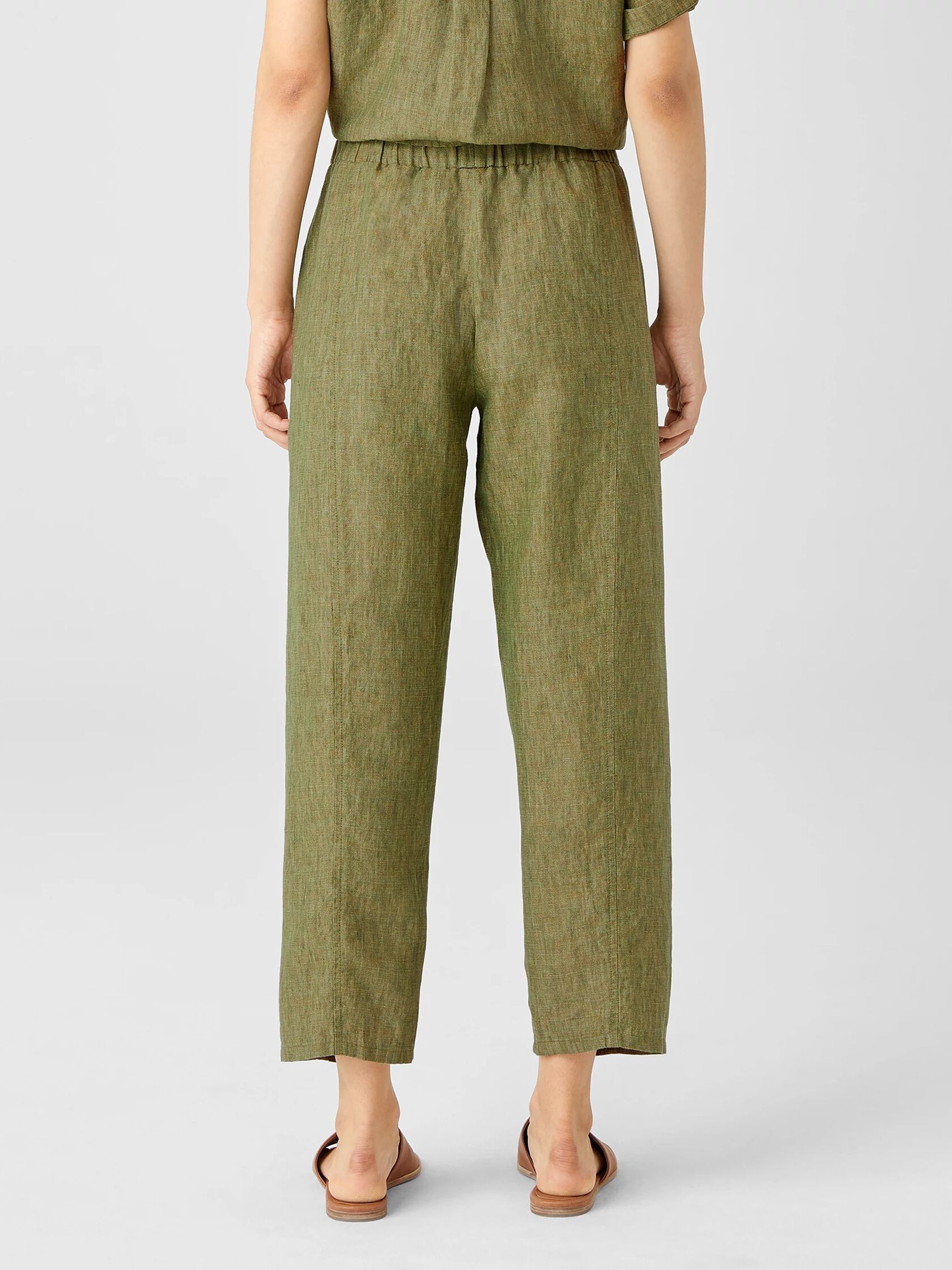 Washed Organic Linen Delave Lantern Pant