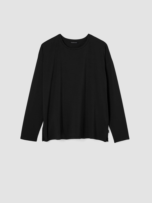 Stretch Jersey Knit Side-Zip Box-Top