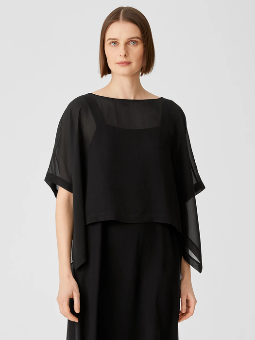 Sheer Silk Georgette Poncho