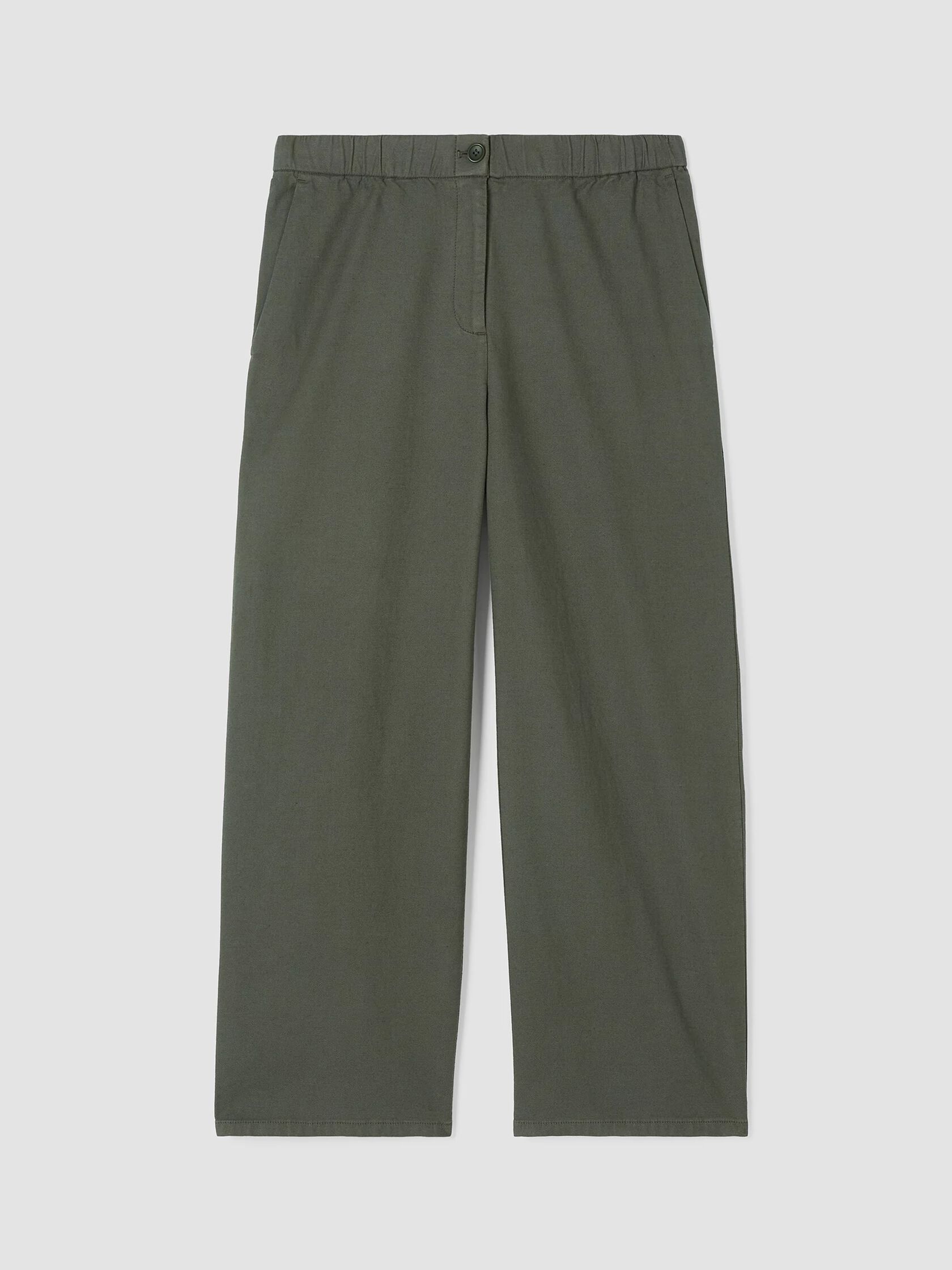 Cotton Hemp Stretch Wide-Leg Pant