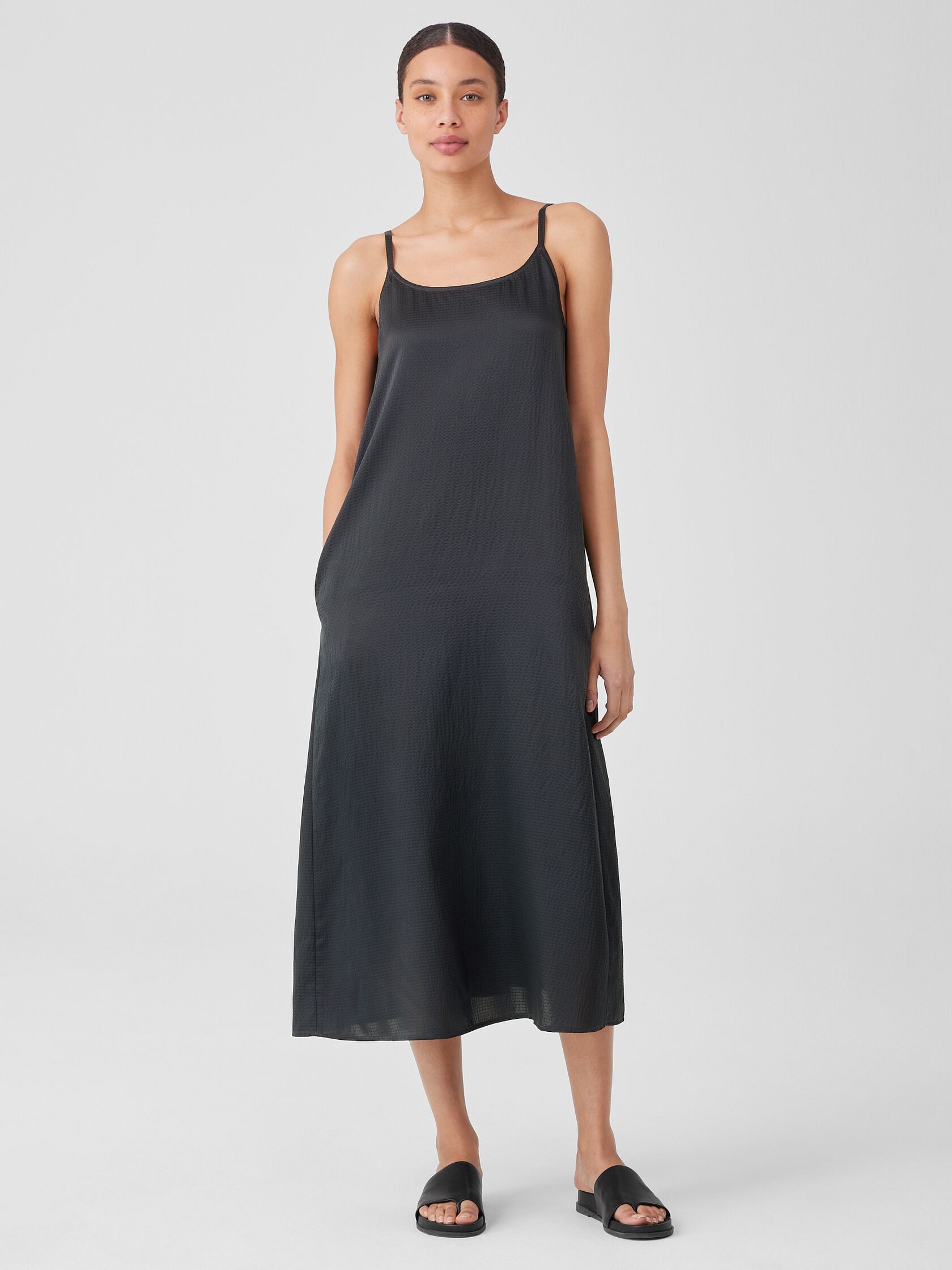 Hammered Silk Cotton Cami Dress | EILEEN FISHER