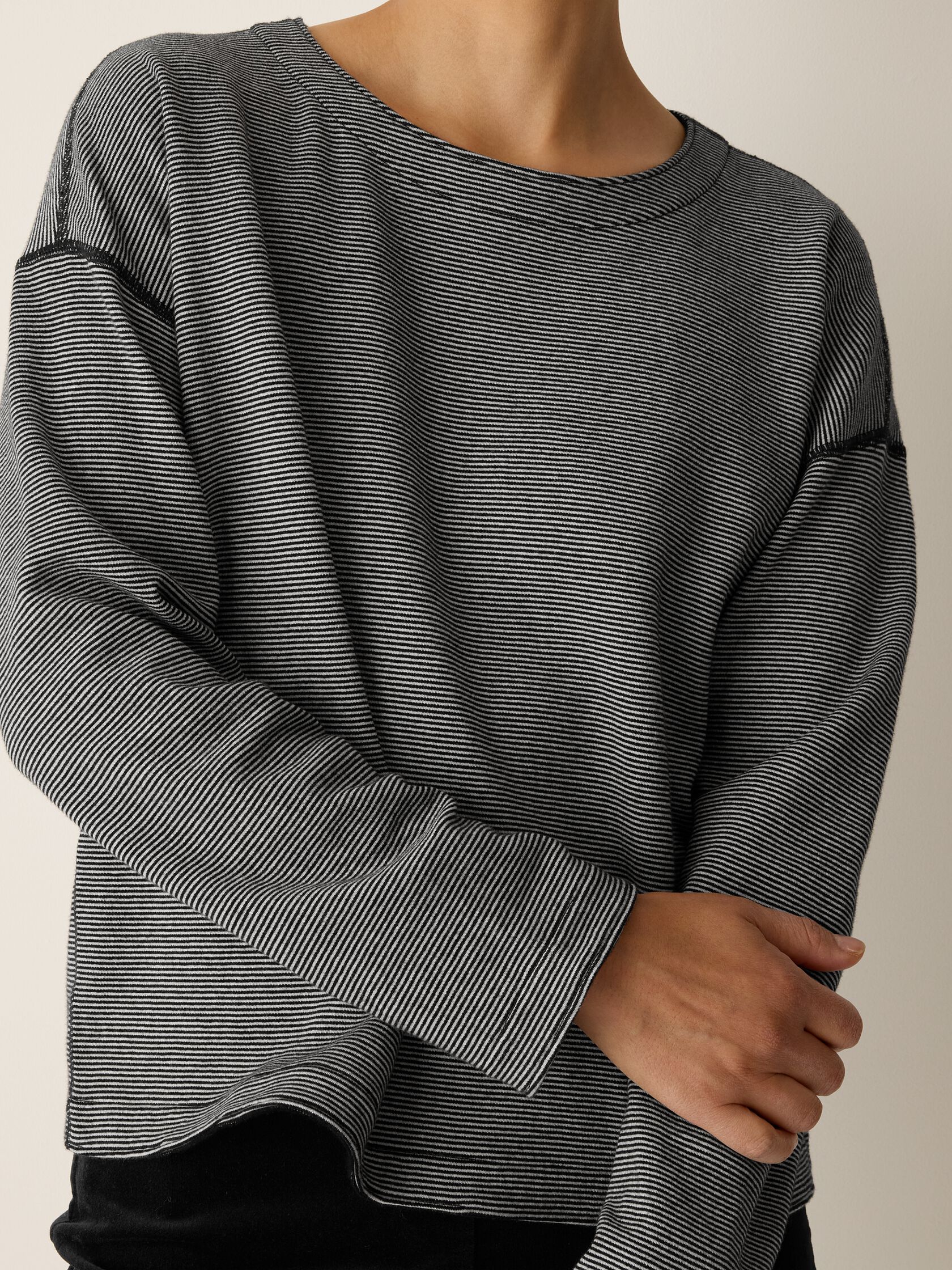 Doubleknit Organic Cotton Stripe Reversible Top