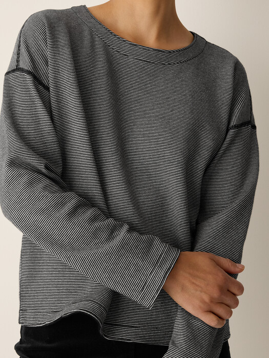 Doubleknit Organic Cotton Stripe Reversible Top