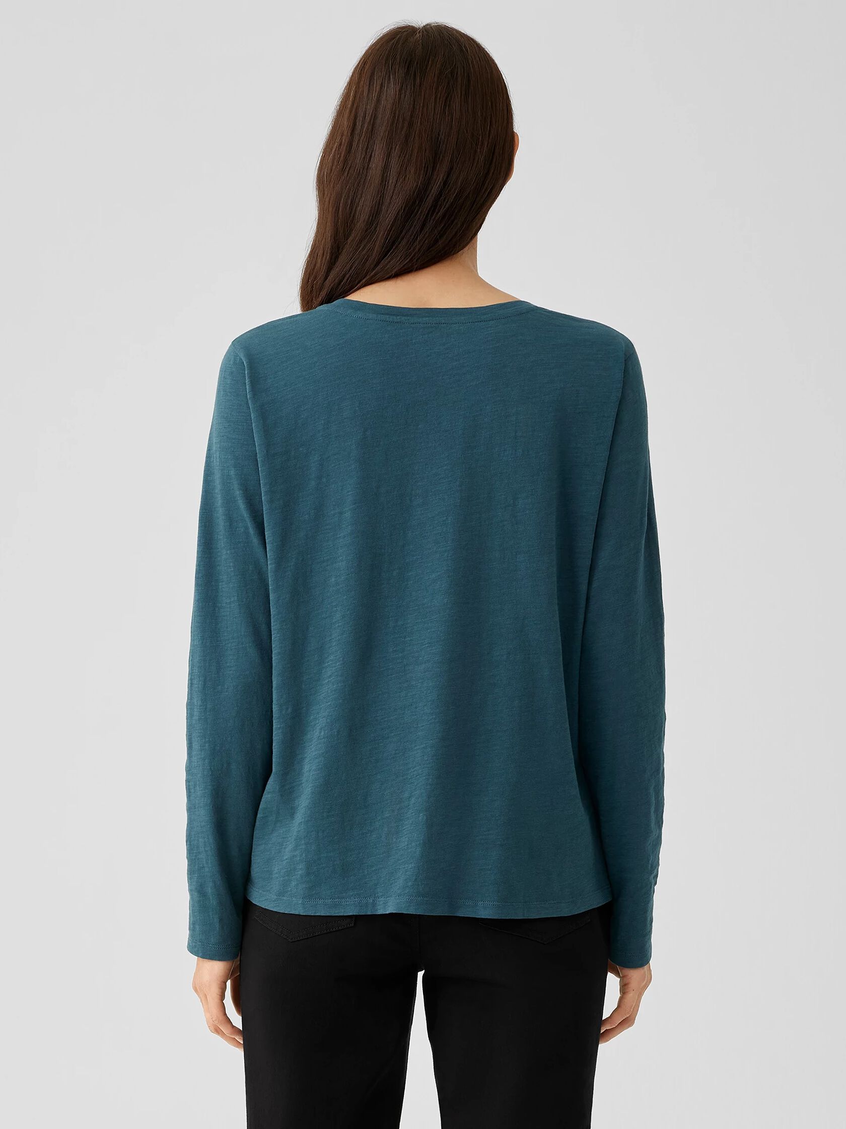 Organic Cotton Slub V-Neck Top