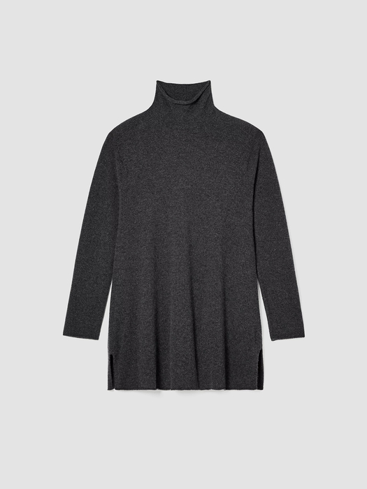 Italian Cashmere Turtleneck Long Top