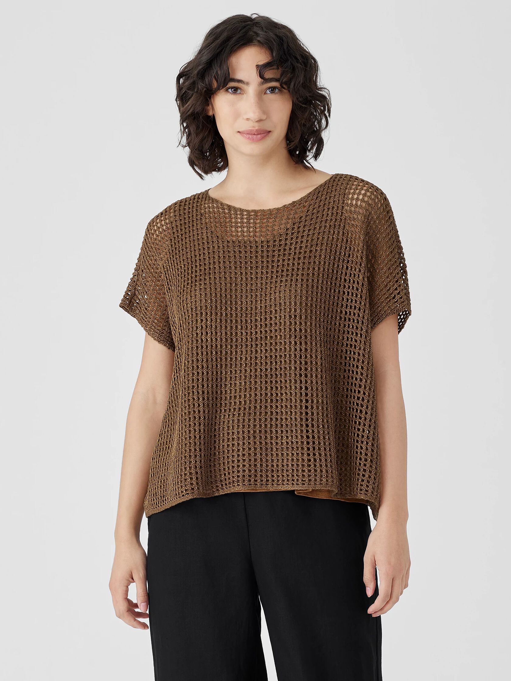 Organic Linen Délavé Bateau Neck Top