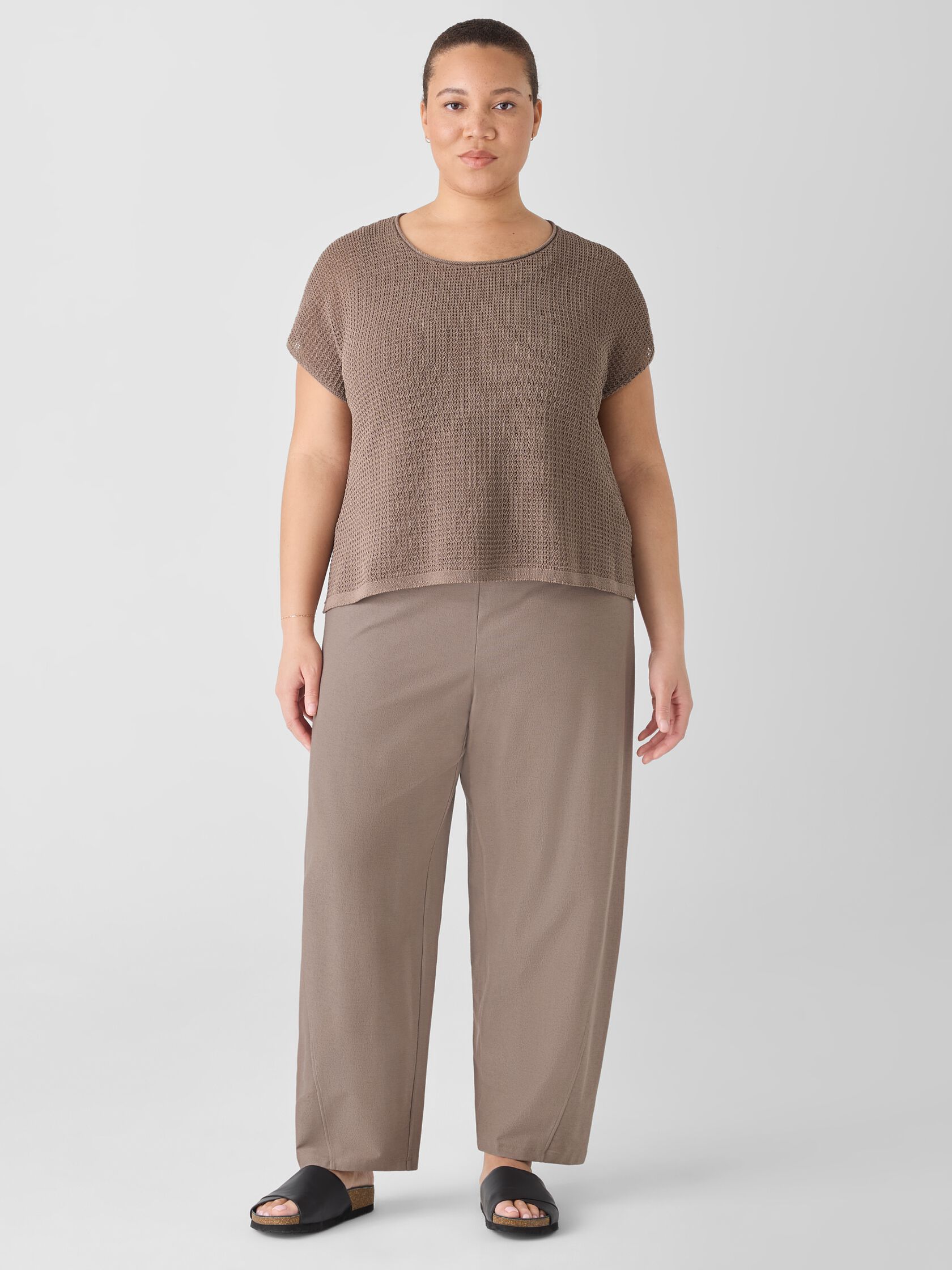 Washable Stretch Crepe Lantern Pant