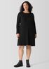 Textured Stretch Rib Crew Neck Dress