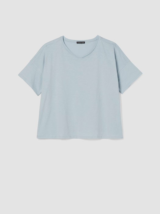 Slubby Organic Cotton V-Neck Sleep Tee