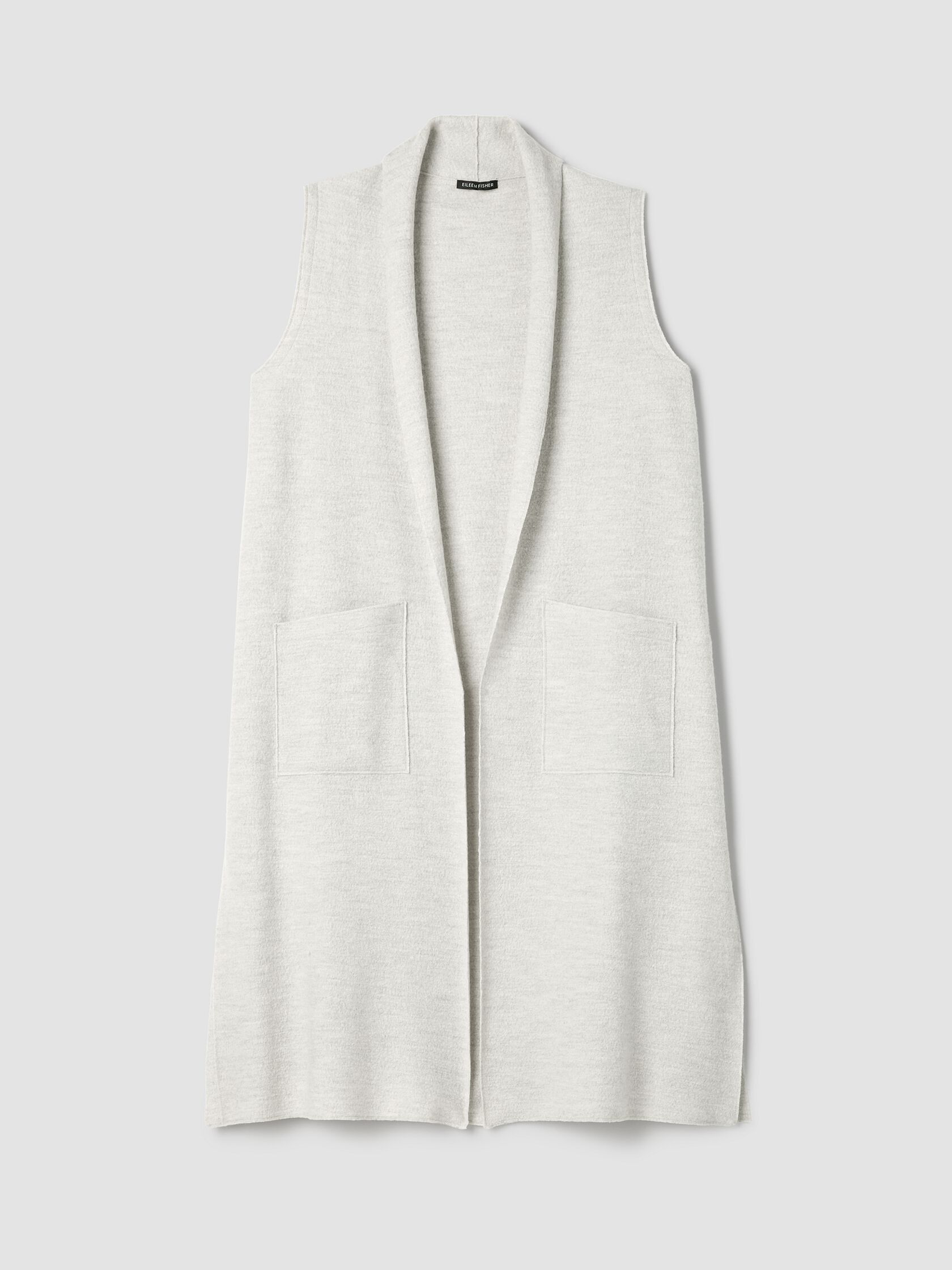Lightweight Boiled Wool Shawl Collar Vest in Regenerative Wool