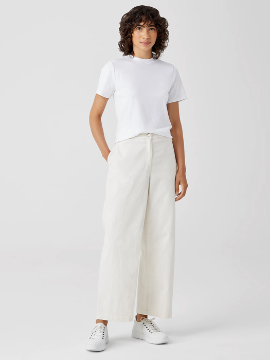 Undyed Organic Cotton Stretch Wide-Leg Jean